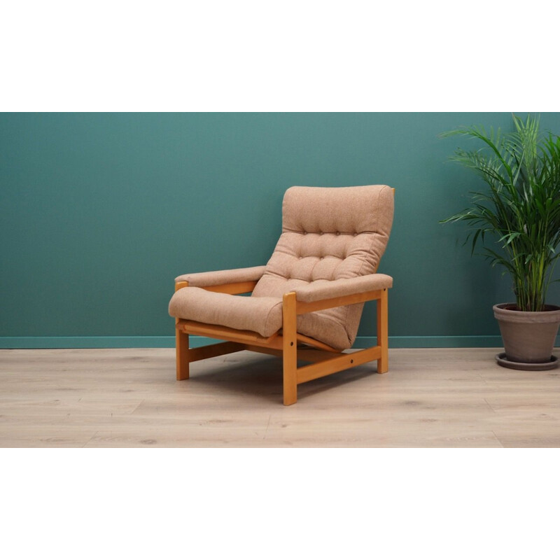 Vintage beech armchair, scandinavian design, 1960-70s