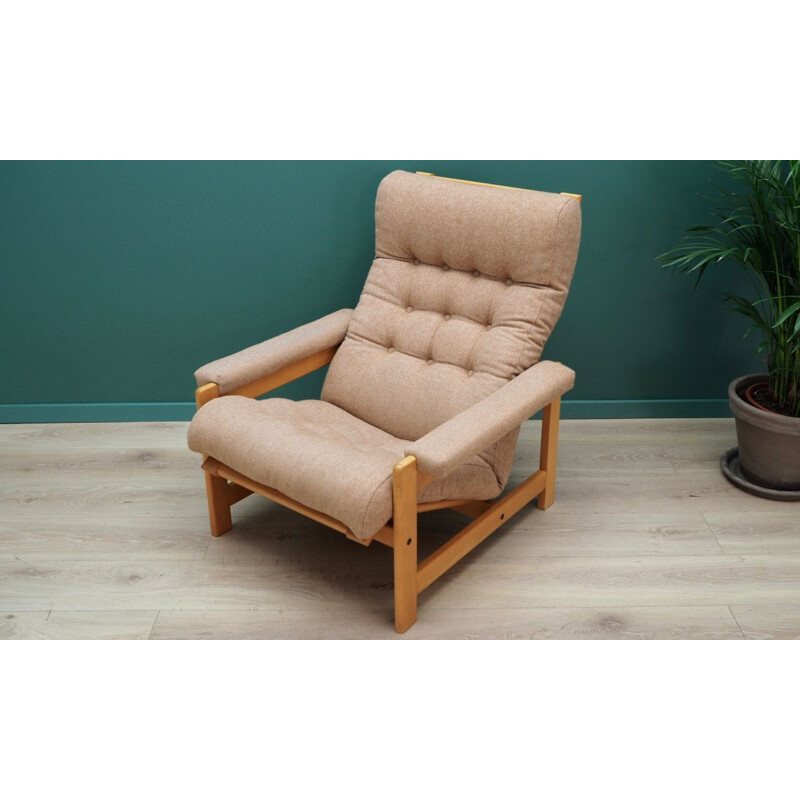 Vintage beech armchair, scandinavian design, 1960-70s