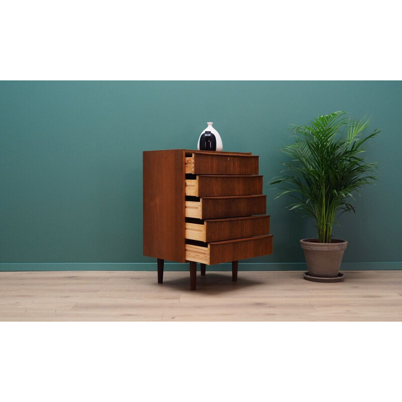 Vintage teak chest of drawers, 1960-70s