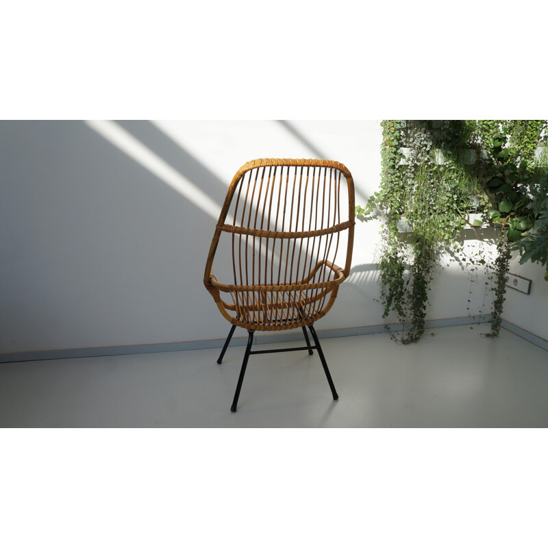 Gebr. Jonkers lounge chair in rattan,  Dirk Van SLIEDREGT - 1950s