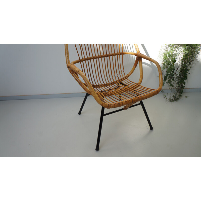 Gebr. Jonkers lounge chair in rattan,  Dirk Van SLIEDREGT - 1950s