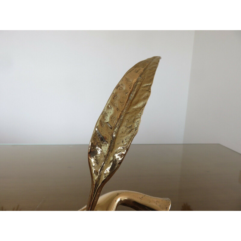 Vintage sculpture in gilded bronze by Yves Lohe, 1970s