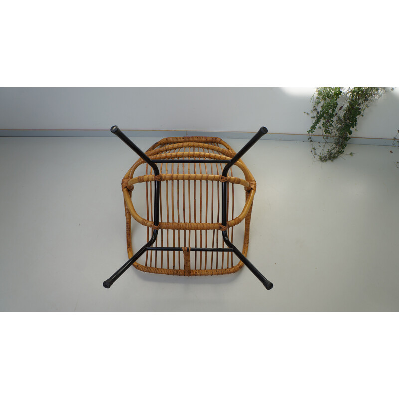 Gebr. Jonkers lounge chair in rattan,  Dirk Van SLIEDREGT - 1950s