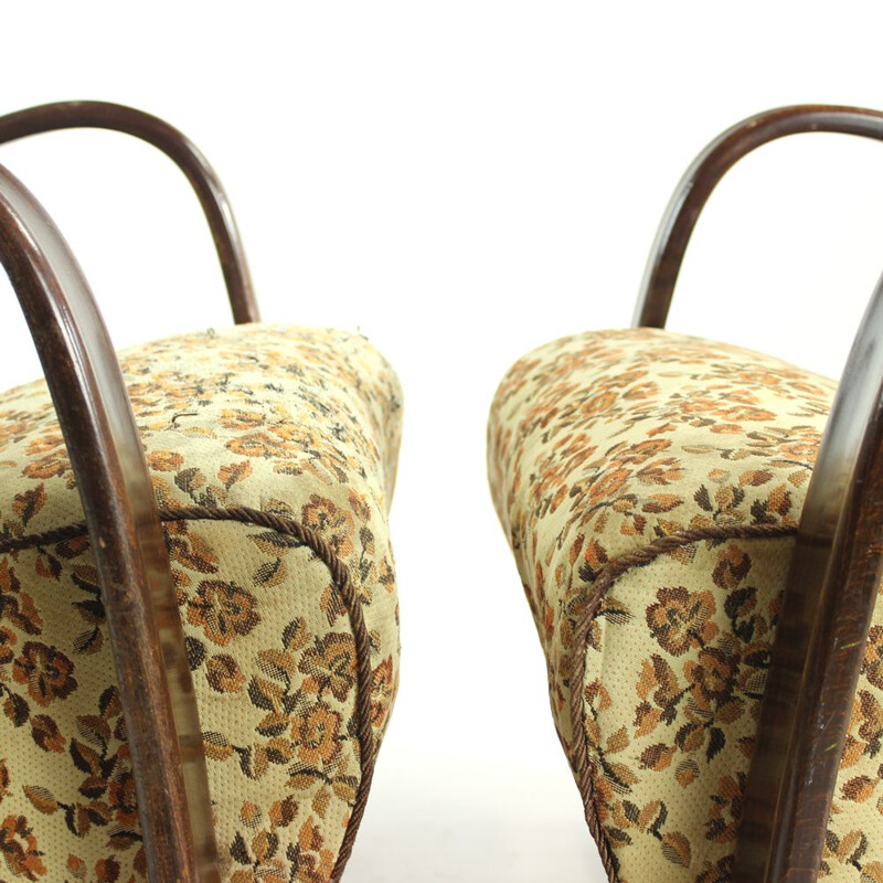 Set of 2 vintage H269 armchairs by Jindrich Halabala for Up Zavody, 1930s