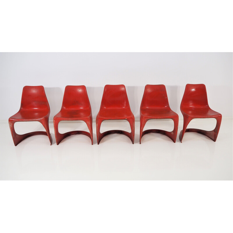 Ensemble de 5 chaises vintage de Steen Ostergaard pour Cado, 1970