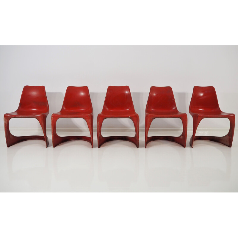 Set of 5 vintage dining chairs by Steen Ostergaard for Cado, 1970s