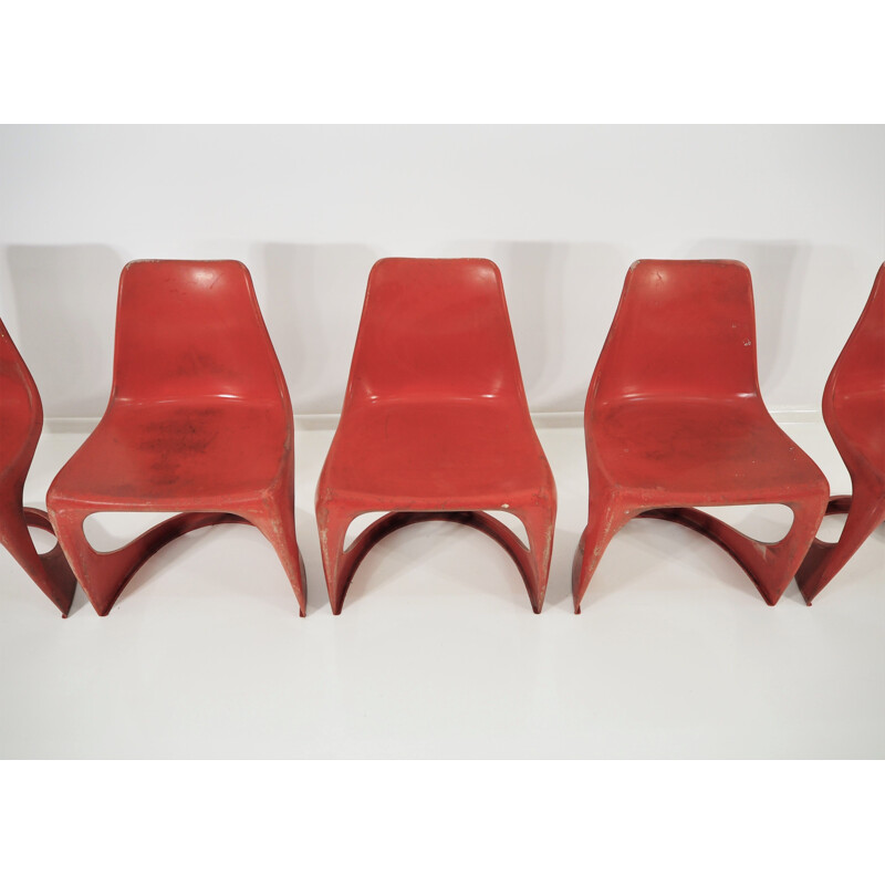 Set of 5 vintage dining chairs by Steen Ostergaard for Cado, 1970s