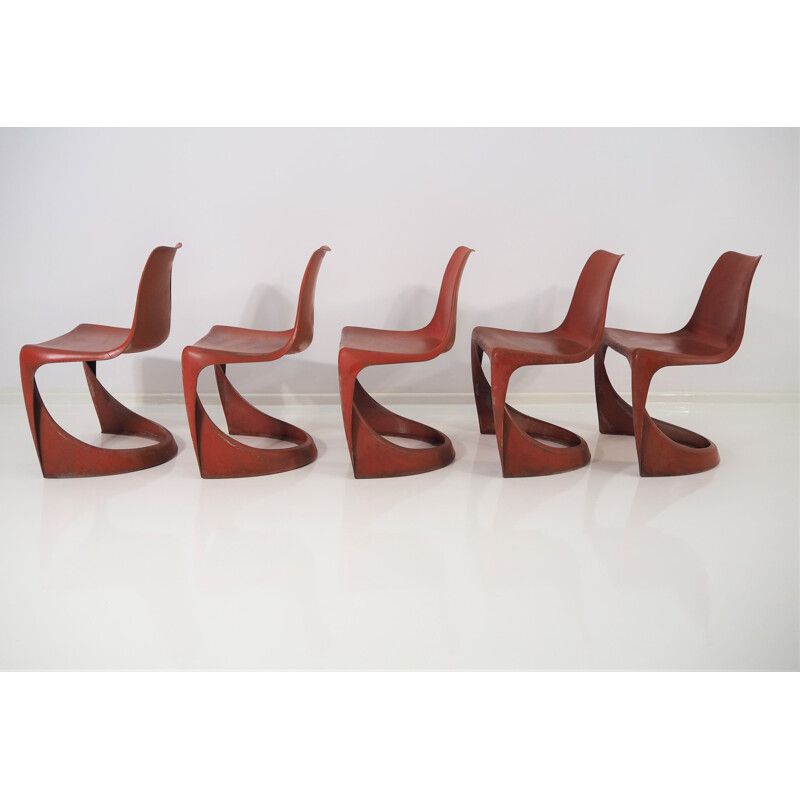 Set of 5 vintage dining chairs by Steen Ostergaard for Cado, 1970s