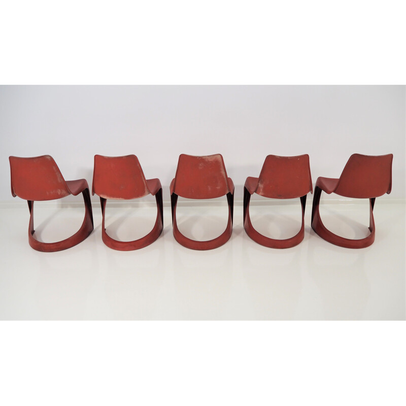 Set of 5 vintage dining chairs by Steen Ostergaard for Cado, 1970s