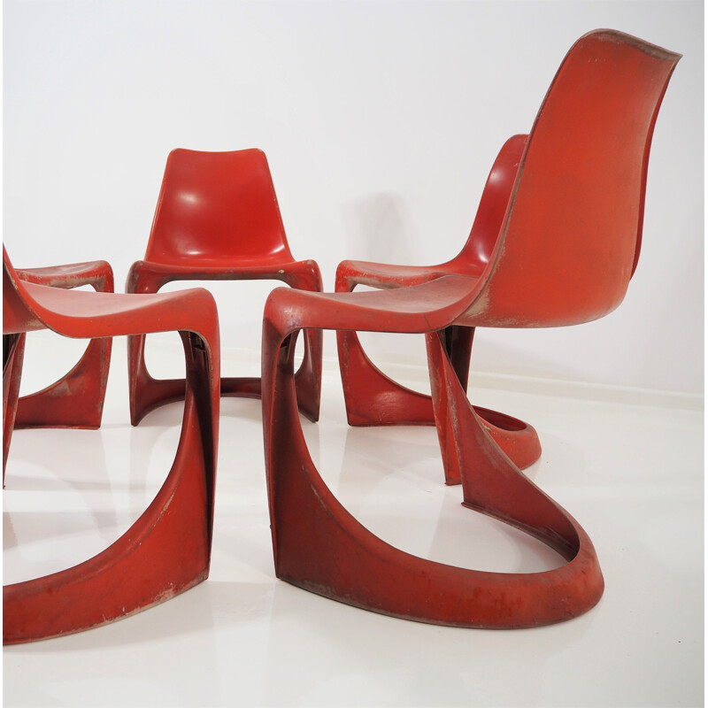Set of 5 vintage dining chairs by Steen Ostergaard for Cado, 1970s