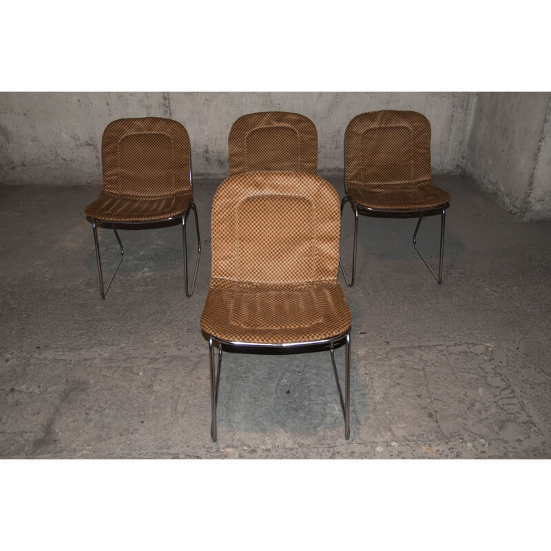 Ensemble de 4 chaises vintage, France, 1970