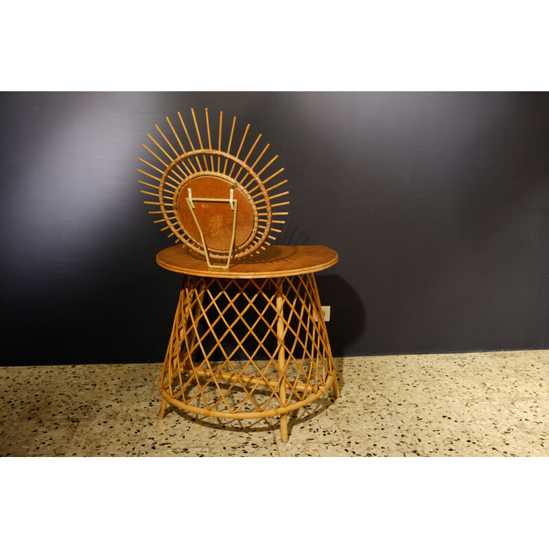 Vintage rattan hairdresser, France, 1950s