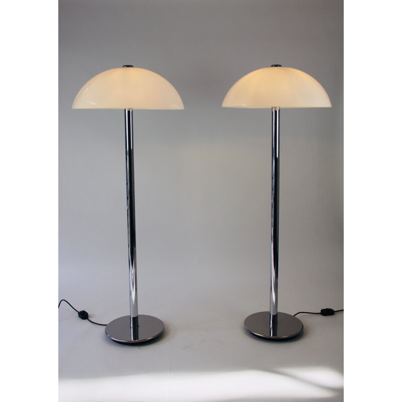 Set of 2 vintage floor lamps by Luigi Massoni for Guzzini, Italy, 1970s