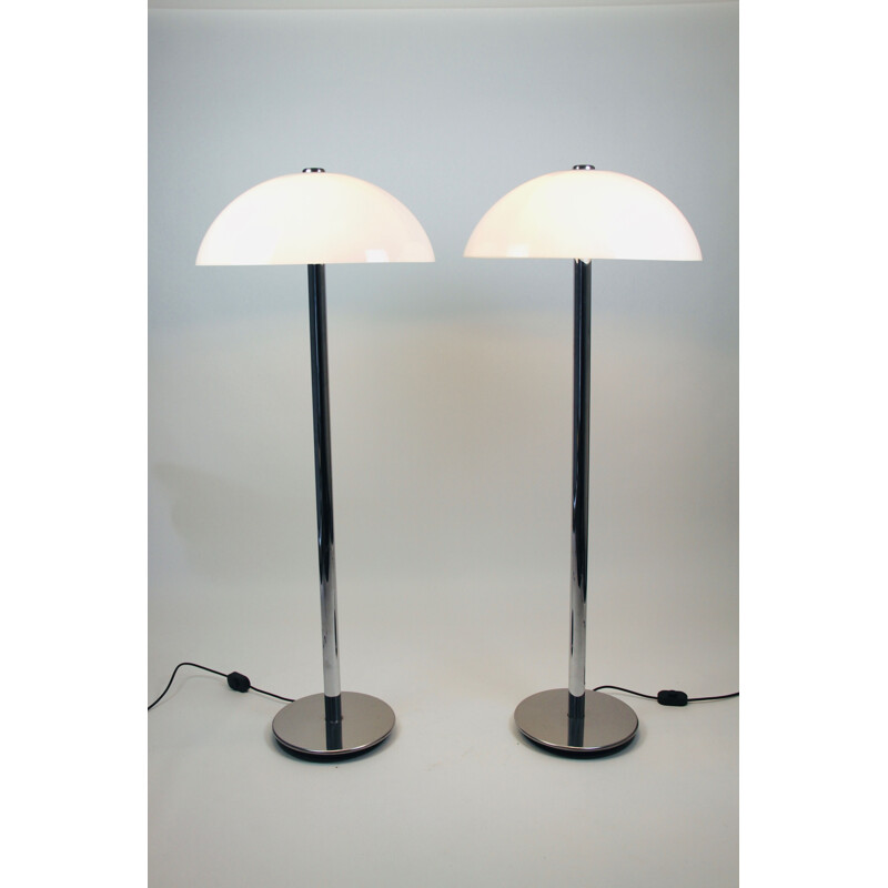 Set of 2 vintage floor lamps by Luigi Massoni for Guzzini, Italy, 1970s