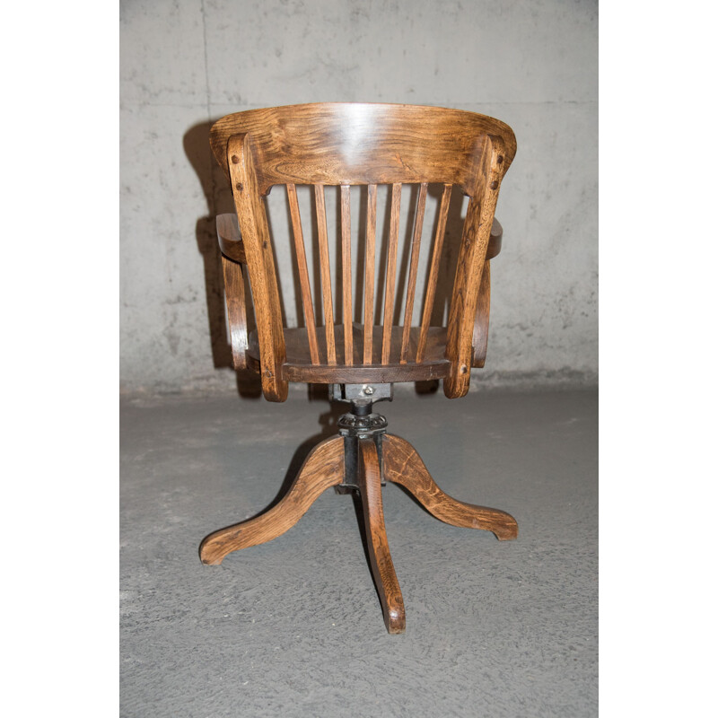 Vintage armchair swivelling in oak, 1930s