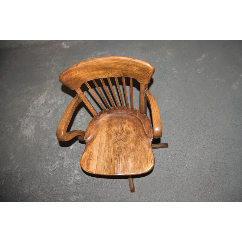 Vintage armchair swivelling in oak, 1930s