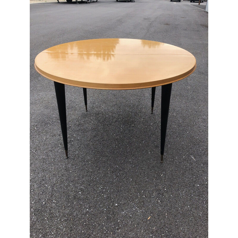 Vintage dining table for Ramos in sycamore 1950