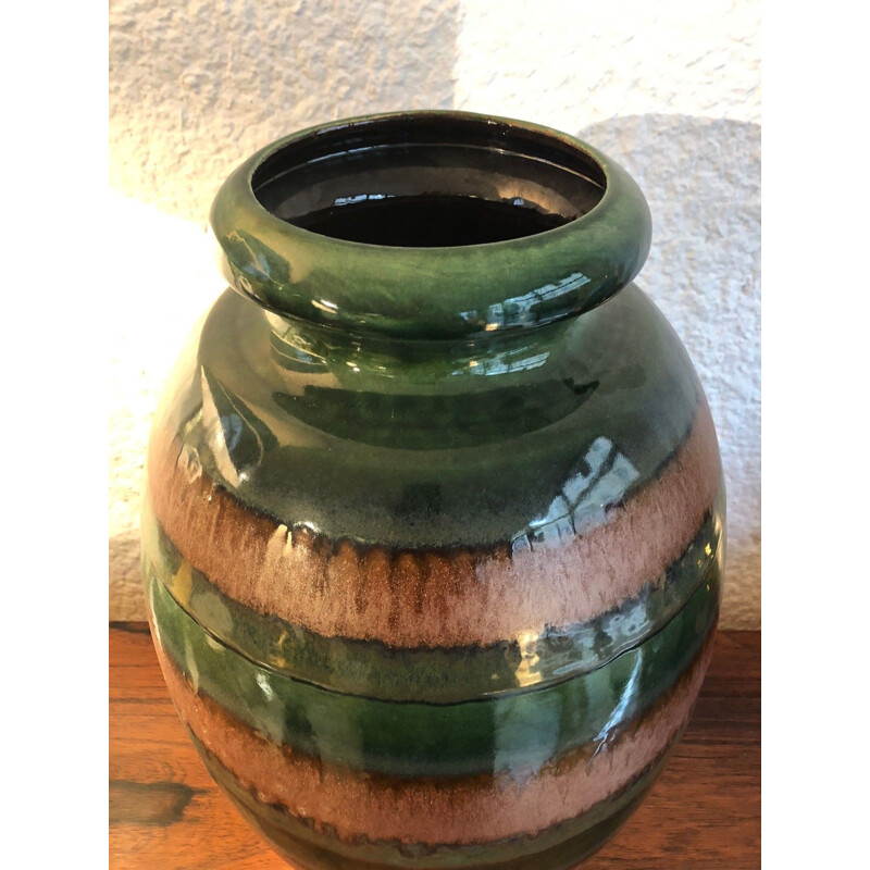Vintage glazed ceramic vase, Germany 1960