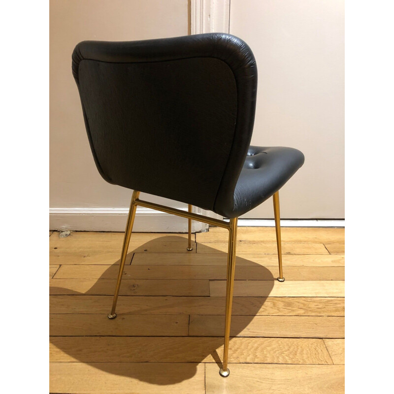 Vintage skaï armchair by Louis Sognot for Arflex, 1956