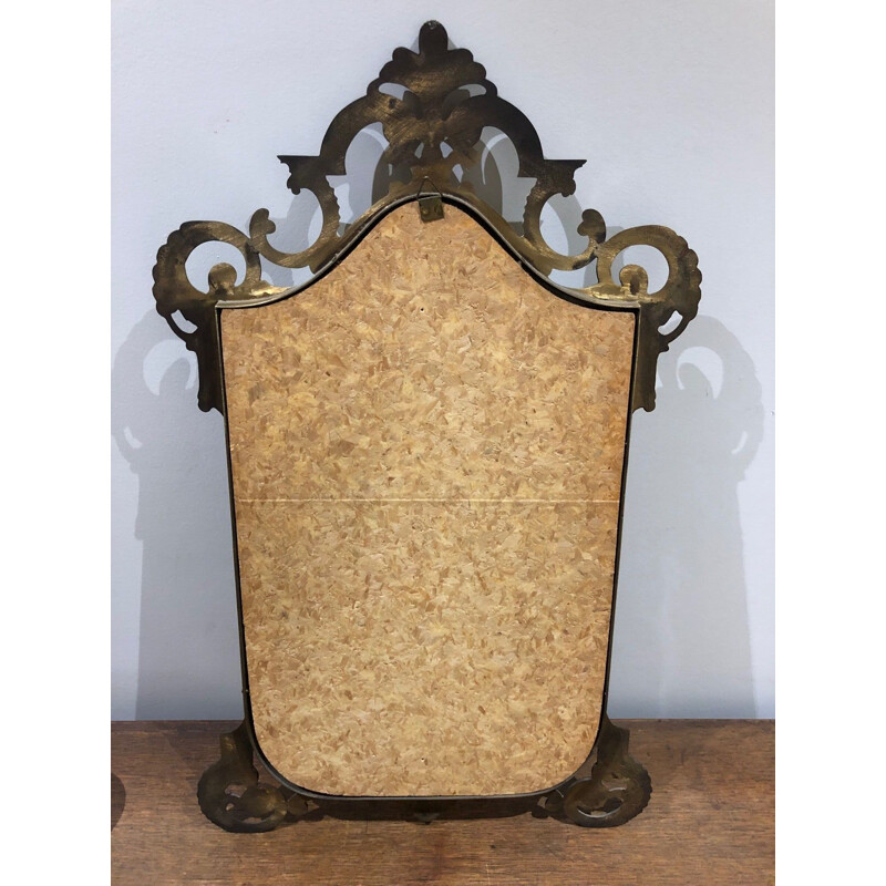 Vintage brass mirror, 1950s