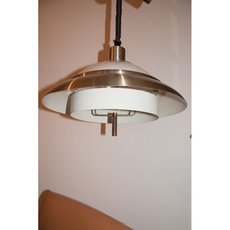 Vintage aluminium pendant light by Rolly, 1970s