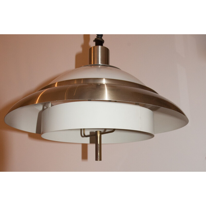 Vintage aluminium pendant light by Rolly, 1970s