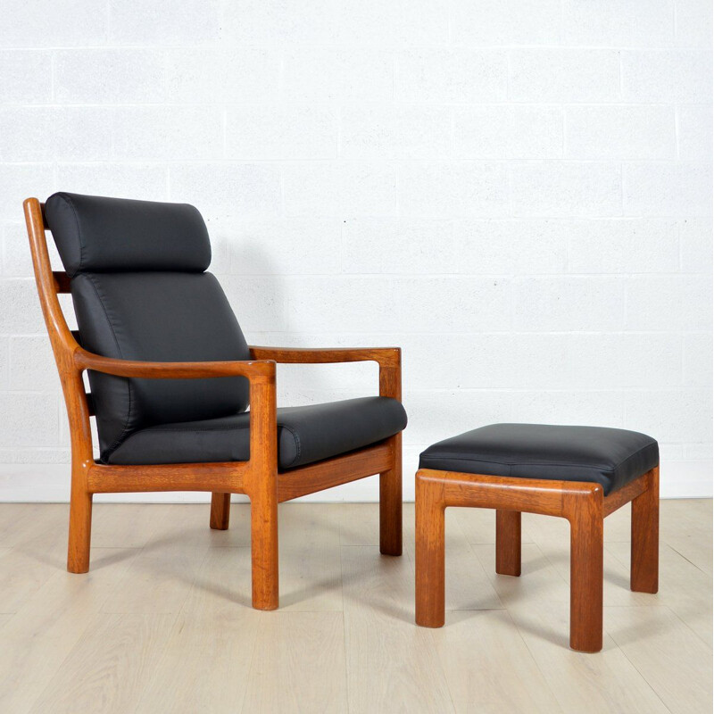 Vintage armchair with ottoman by Johannes Andersen, Denmark, 1960s