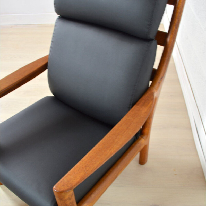 Fauteuil avec ottoman vintage par Johannes Andersen, Danemark, 1960