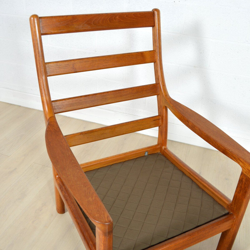 Fauteuil avec ottoman vintage par Johannes Andersen, Danemark, 1960