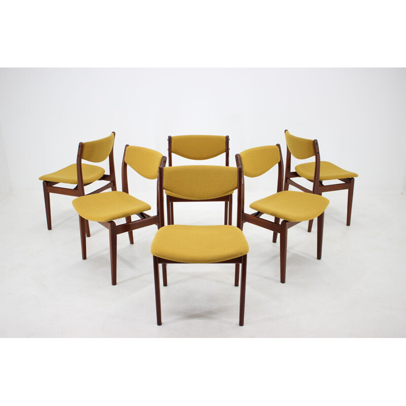 Set of 6 vintage teak dining chairs, Denmark, 1960s
