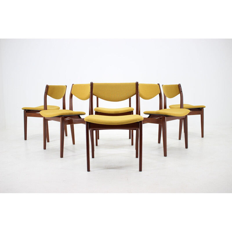 Set of 6 vintage teak dining chairs, Denmark, 1960s