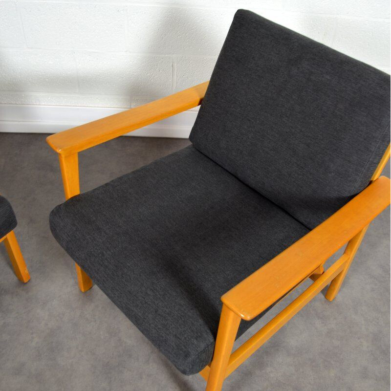 Pair of vintage Scandinavian armchairs 1960 