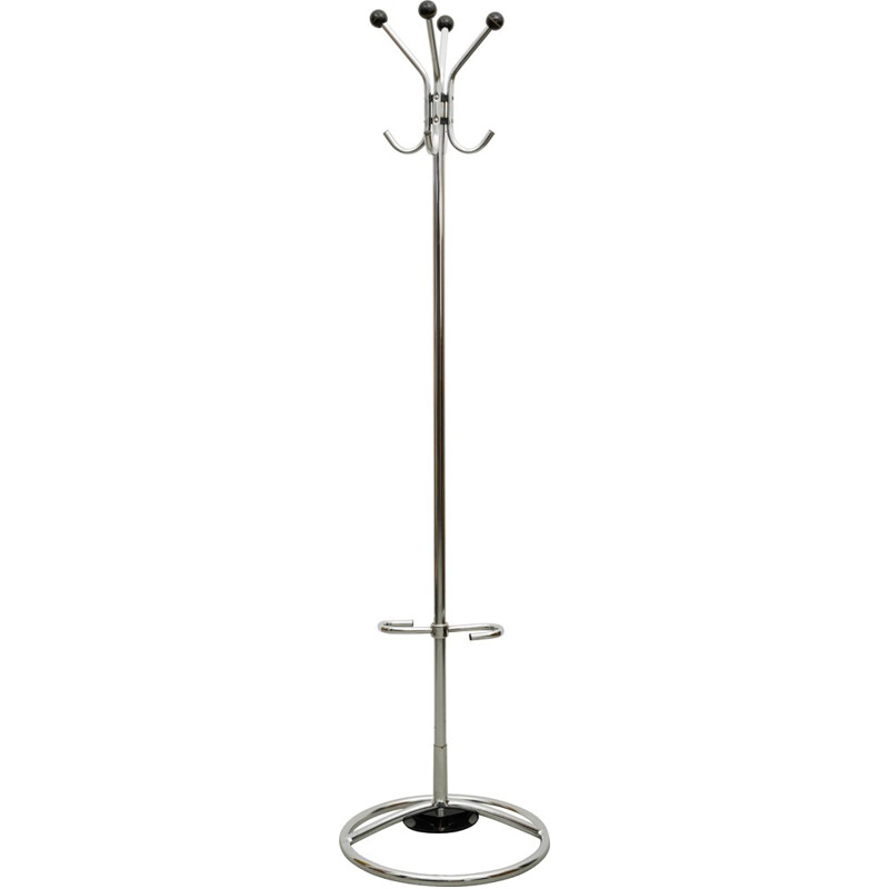 Czechoslovak chromed steel coat rack - 1960s