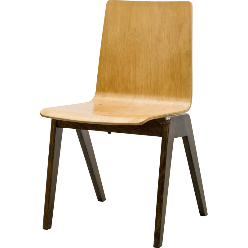 Functionalist vintage chair in plywood - 1960s