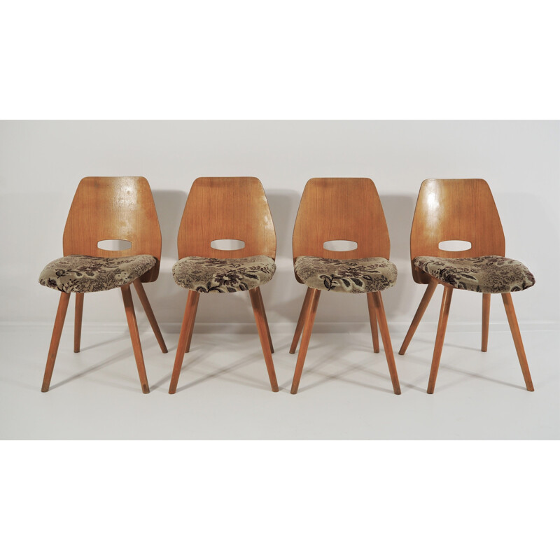 Set of 4 vintage chairs Tatra Nábytok, 1960