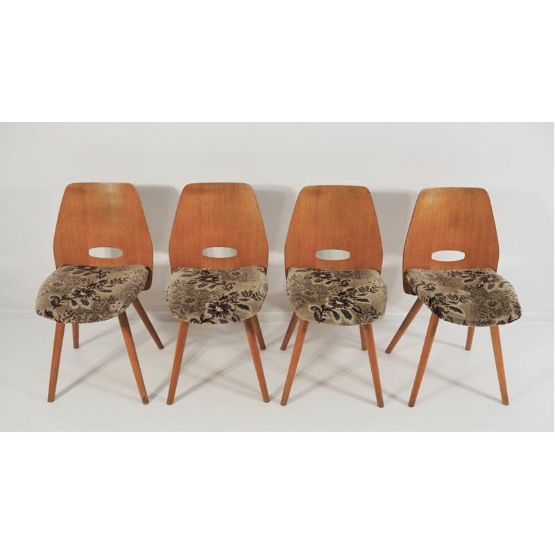 Set of 4 vintage chairs Tatra Nábytok, 1960