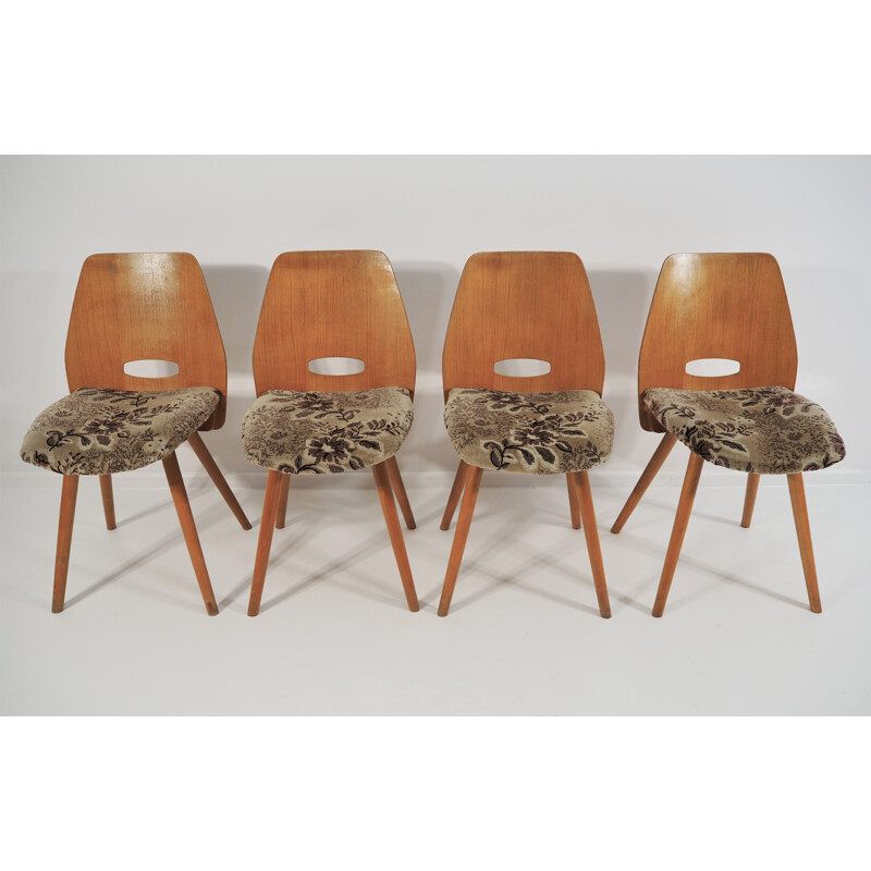 Set of 4 vintage chairs Tatra Nábytok, 1960