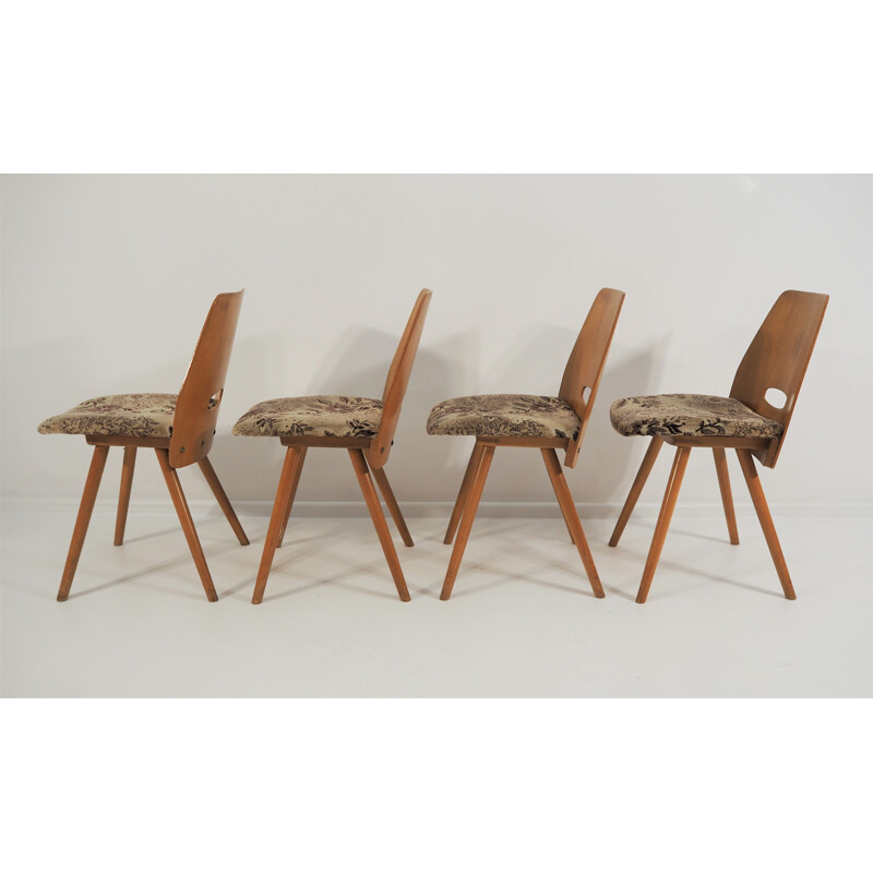 Set of 4 vintage chairs Tatra Nábytok, 1960