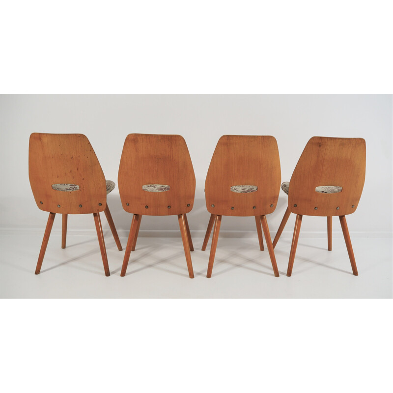 Set of 4 vintage chairs Tatra Nábytok, 1960