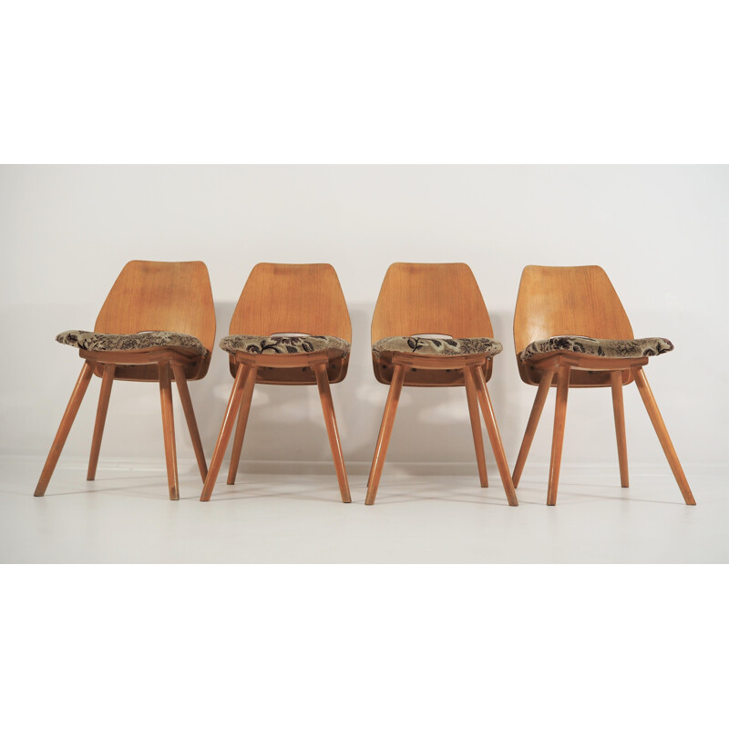 Ensemble de 4 chaises vintage Tatra Nobytok, 1960
