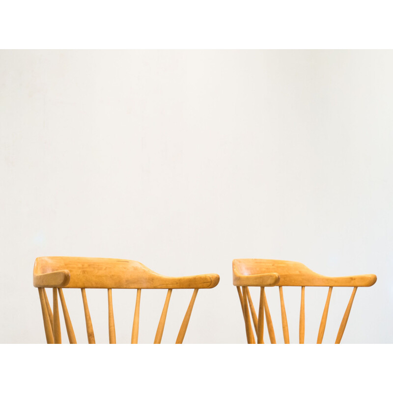 Paire de fauteuils vintage en bouleau "Smaland" par Yngve Ekstram 1960