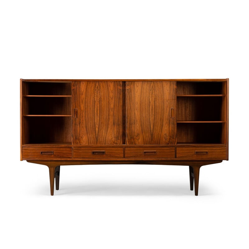 Vintage danish rosewood high sideboard by Børge Seindal for P. Westergaard Møbelfabrik, 1960