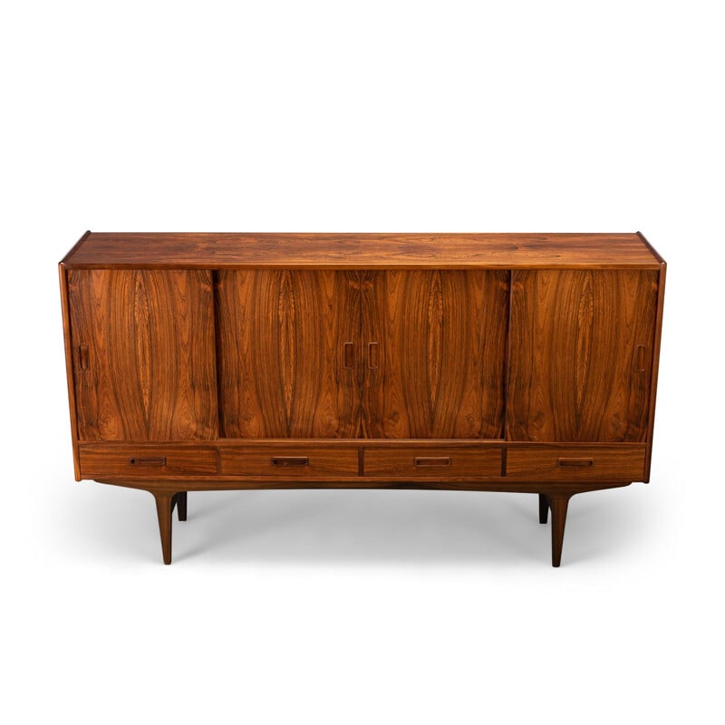 Vintage danish rosewood high sideboard by Børge Seindal for P. Westergaard Møbelfabrik, 1960