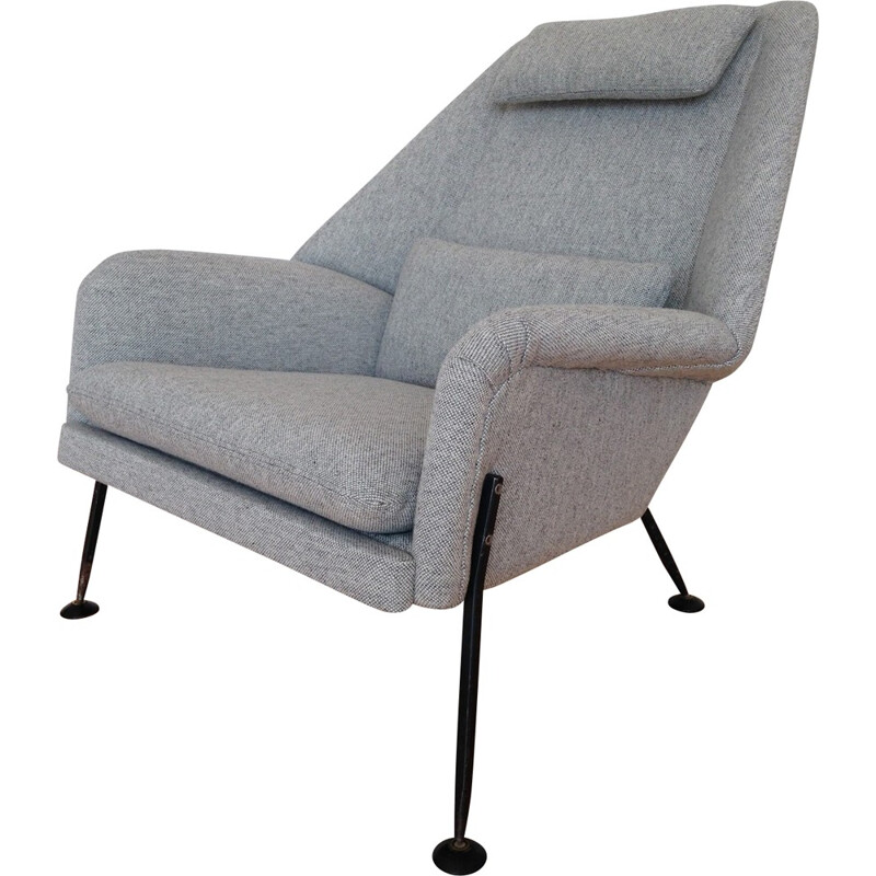 Heron armchair in metal and wool, Ernest RACE - 1950s