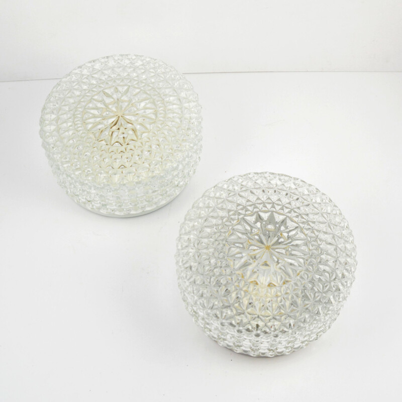 A pair of vintage ceiling lamp style Dolin type 1011, Germany 1980