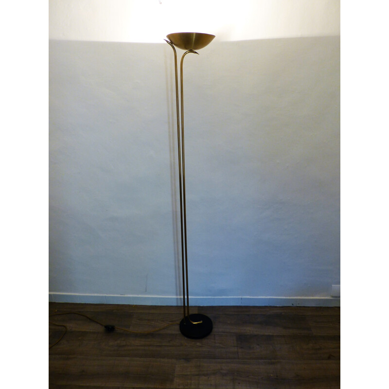 Vintage brass halogen floor lamp, 1970