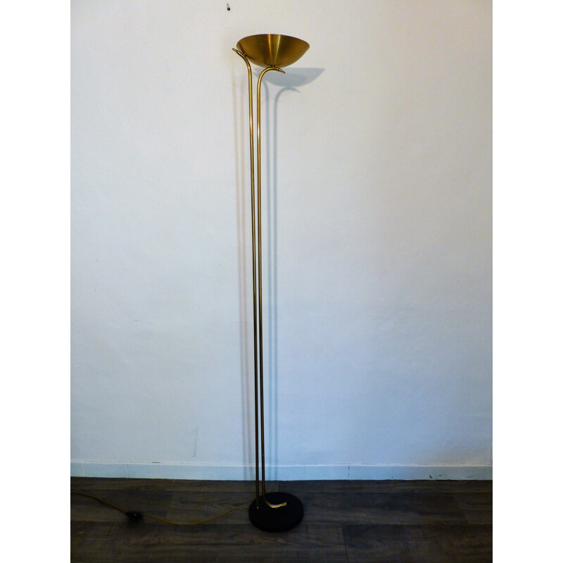 Vintage brass halogen floor lamp, 1970