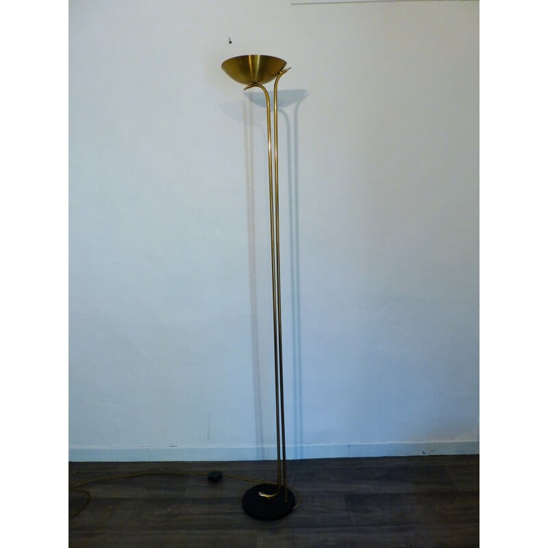 Vintage brass halogen floor lamp, 1970