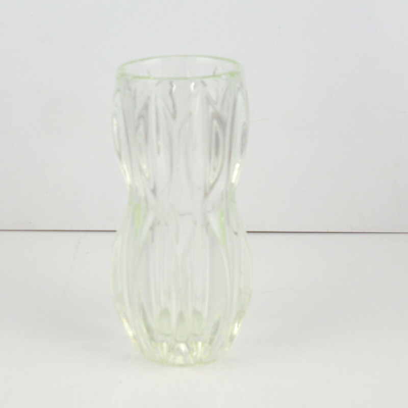 Vintage glass vase by J. Schmid for Sklo Union Rosice, Czechoslovakia 1960