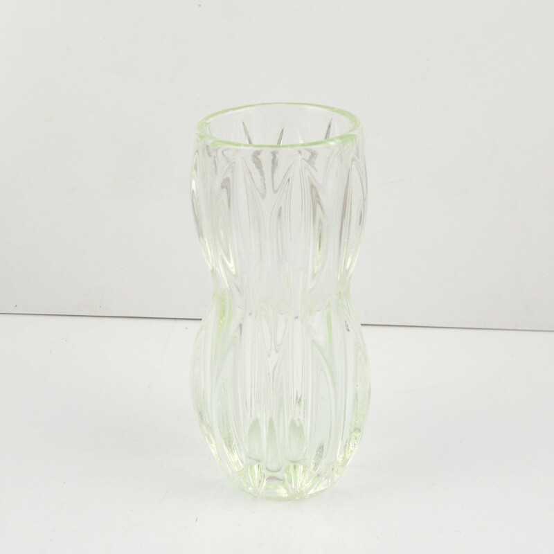 Vase vintage en verre par J. Schmid pour Sklo Union Rosice, Tchécoslovaquie 1960